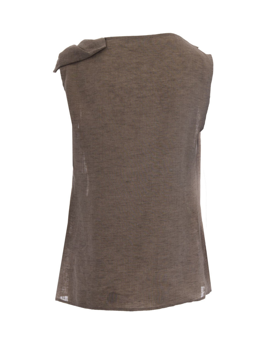 White Solid Cowl Neck Top 2