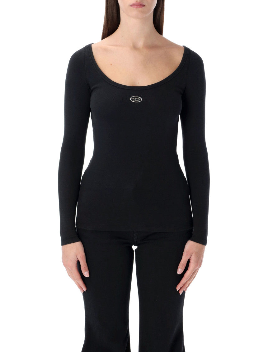 Black Logo Scoop Neck Top 3