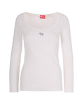 White Logo Scoop Neck Top 1
