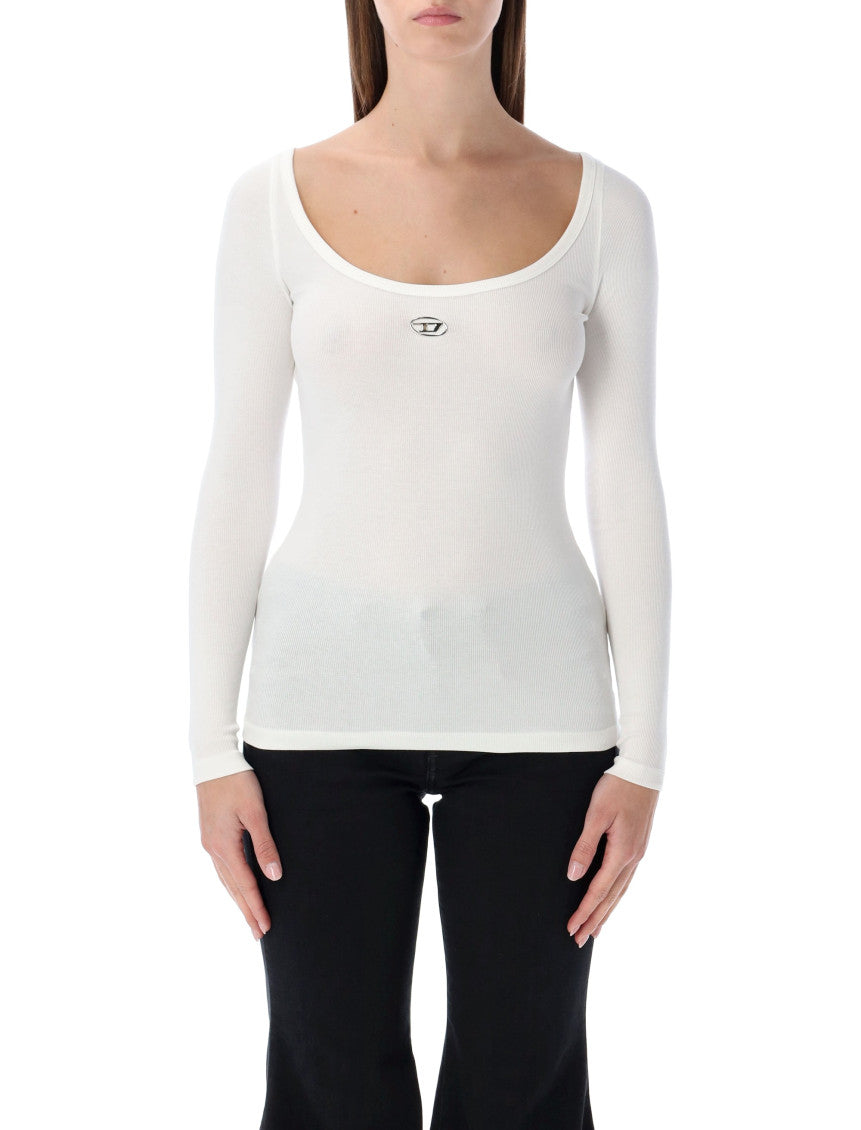 White Logo Scoop Neck Top 3