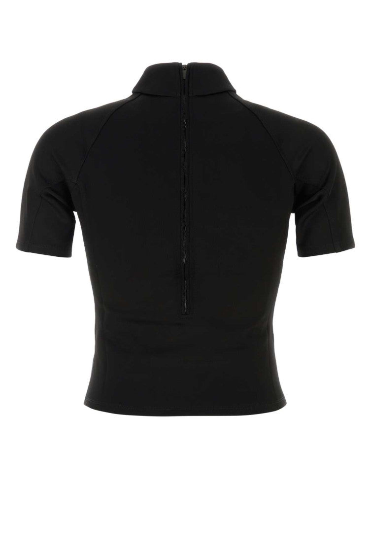 Black Mock Collar T-Shirt 1