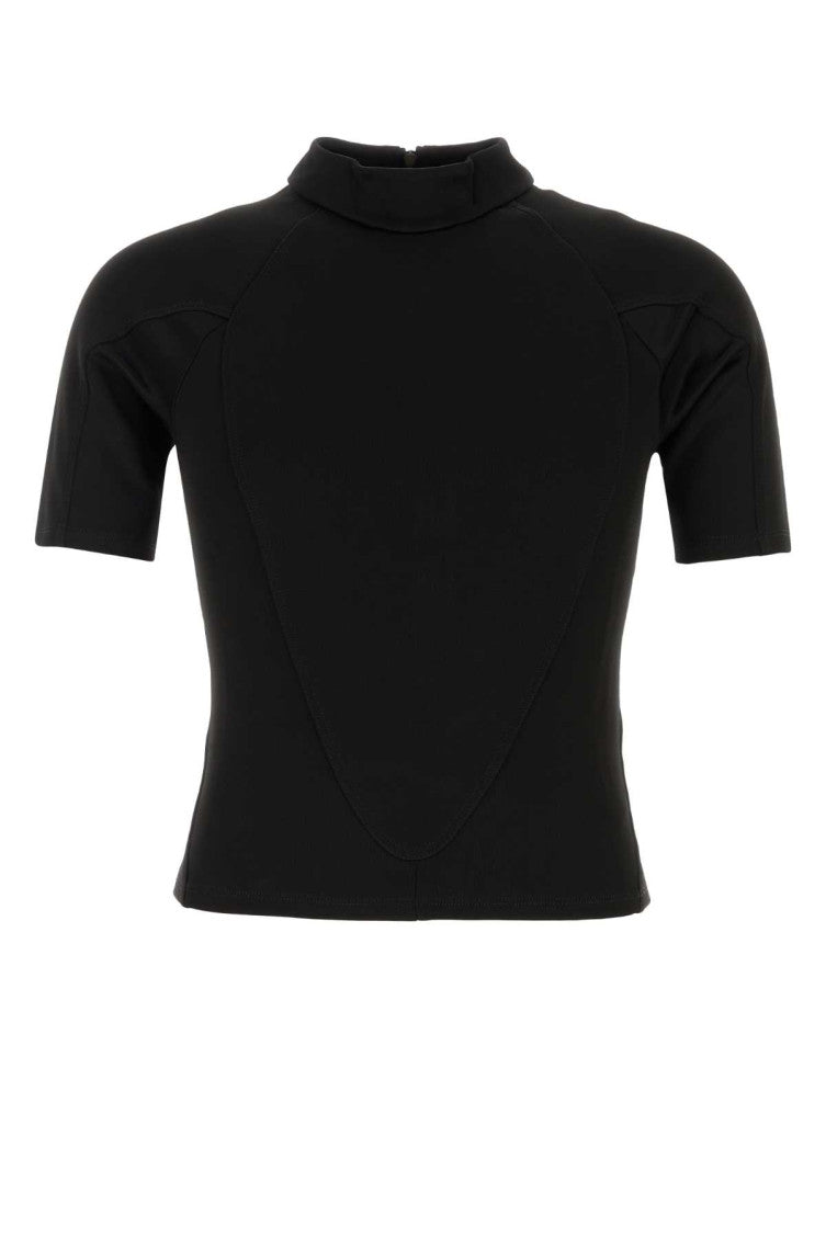Black Mock Collar T-Shirt 2
