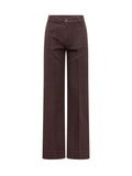 Dark Brown Straight Mid Rise Jeans 1