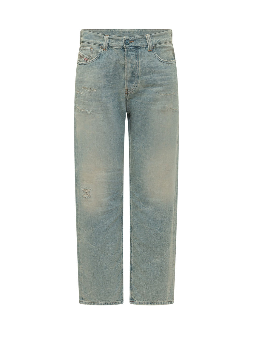 Blue Straight Mid Rise Jeans 1