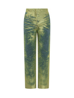 Green Straight Mid Rise Jeans 1