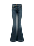 Blue Flared High Rise Jeans 1