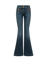 Blue Flared High Rise Jeans 1