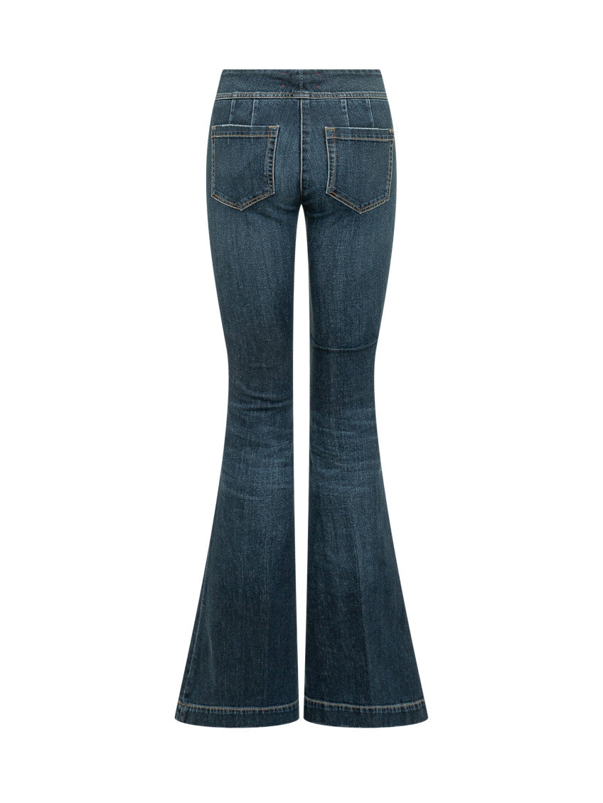 Blue Flared High Rise Jeans 2