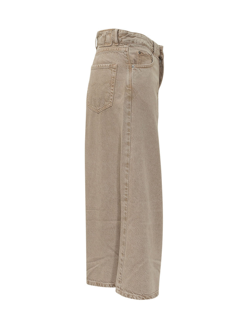 Beige Relaxed High Rise Jeans 3