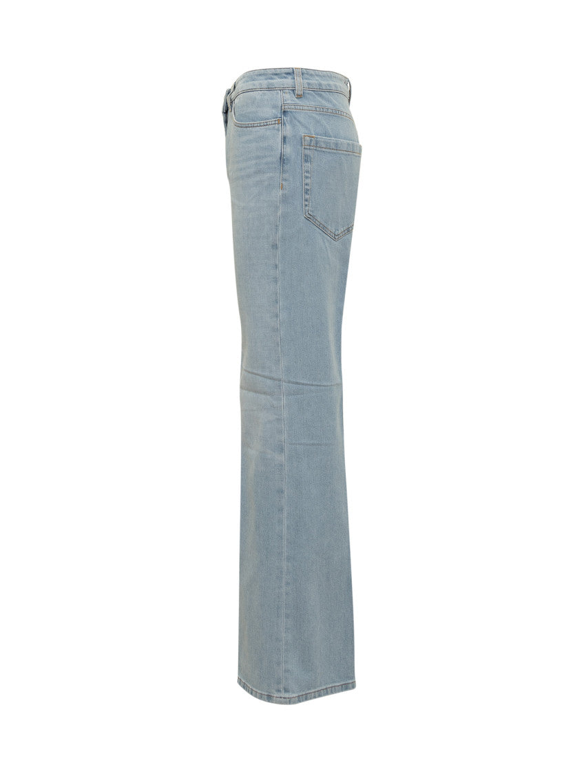 Blue Flared High Rise Jeans 3