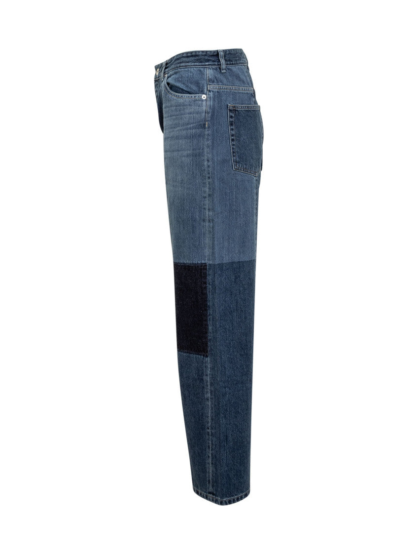 Blue Straight Mid Rise Jeans 3
