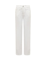 White Straight High Rise Jeans 1