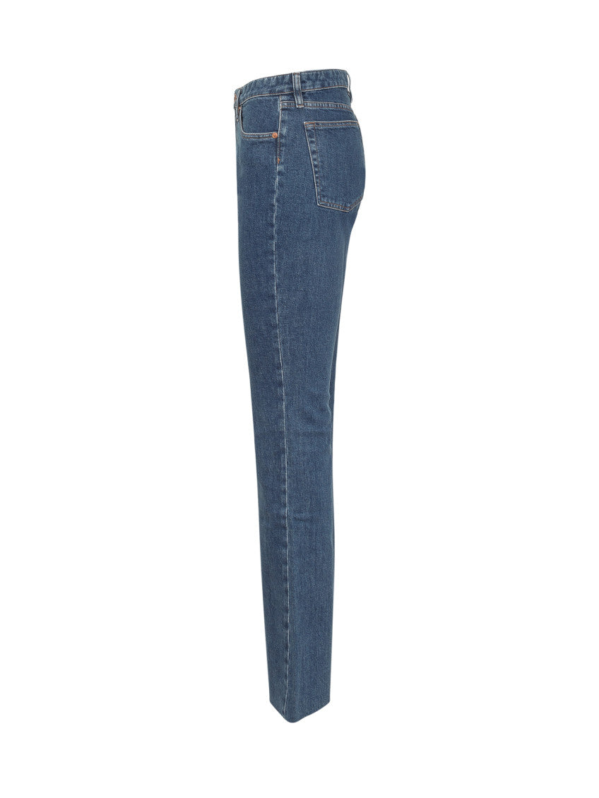 Blue Flared High Rise Jeans 3