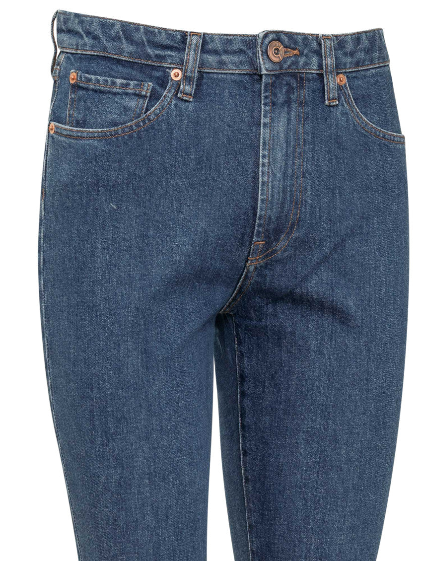 Blue Flared High Rise Jeans 4
