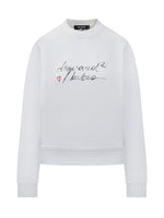 White Graphic Crew Neck Sweatshirt 1
