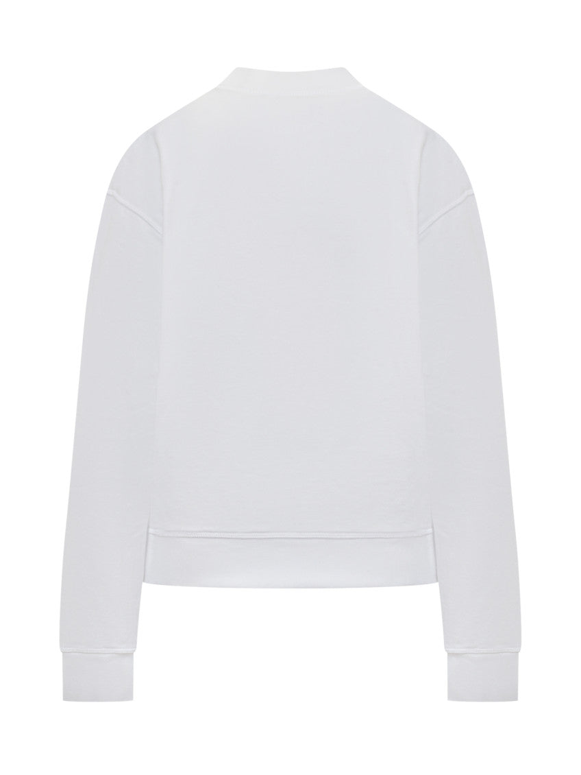 White Graphic Crew Neck Sweatshirt 2