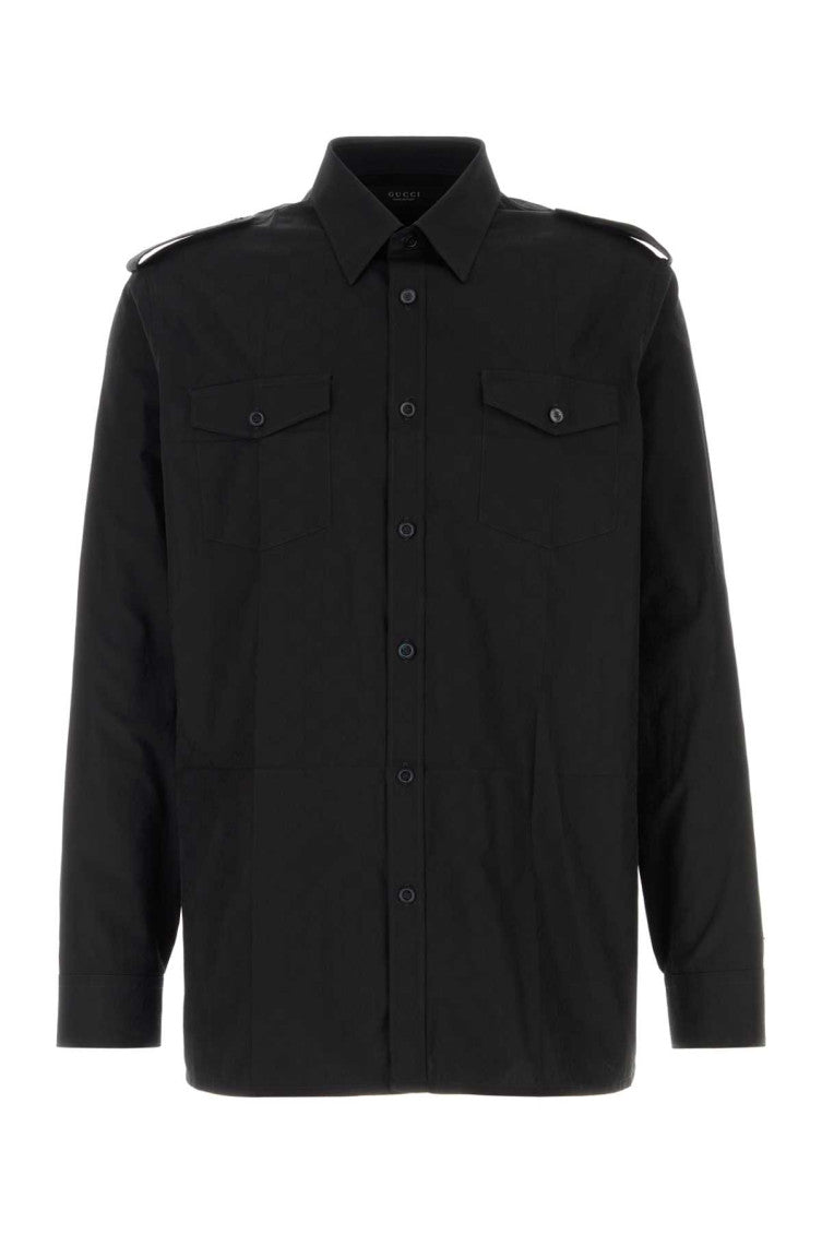 Black Regular Solid Shirt 1