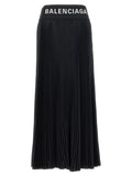 Black Logo pleated skirt 1