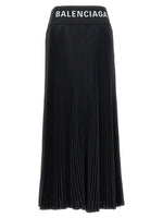 Black Logo pleated skirt 1