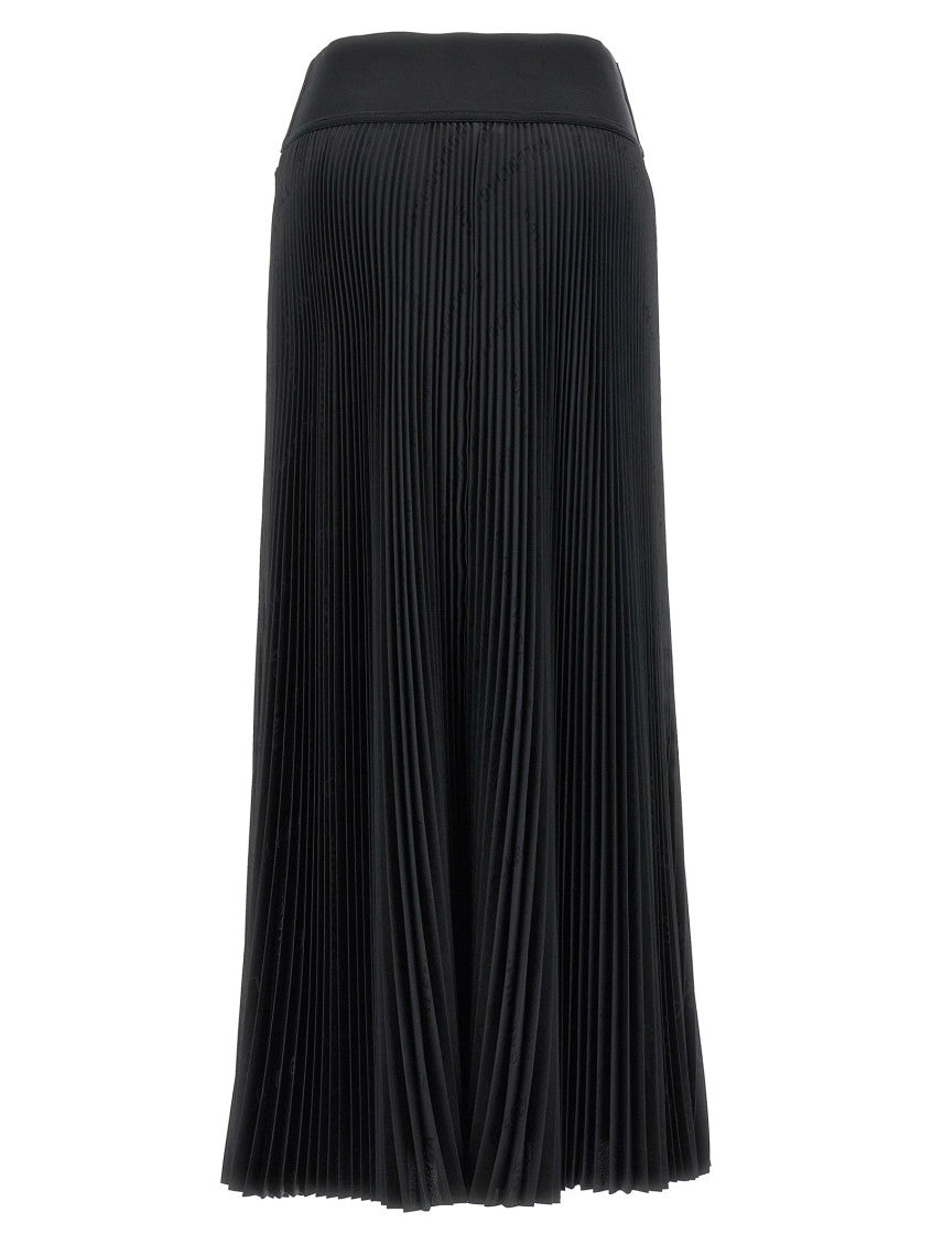 Black Logo pleated skirt 2