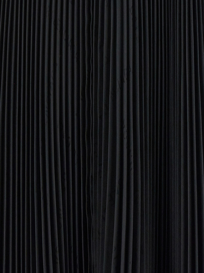 Black Logo pleated skirt 4