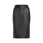 Black Lamb Leather Midi Skirt 1