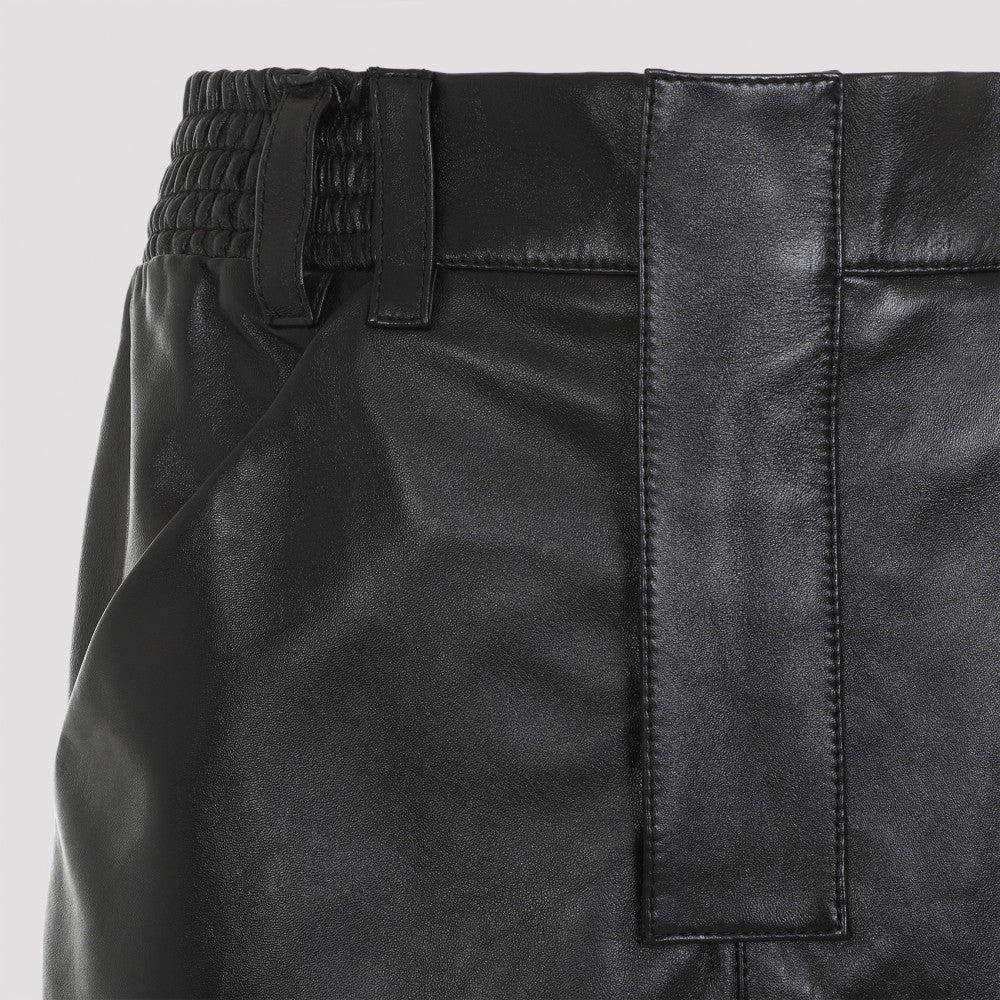 Black Lamb Leather Midi Skirt 5