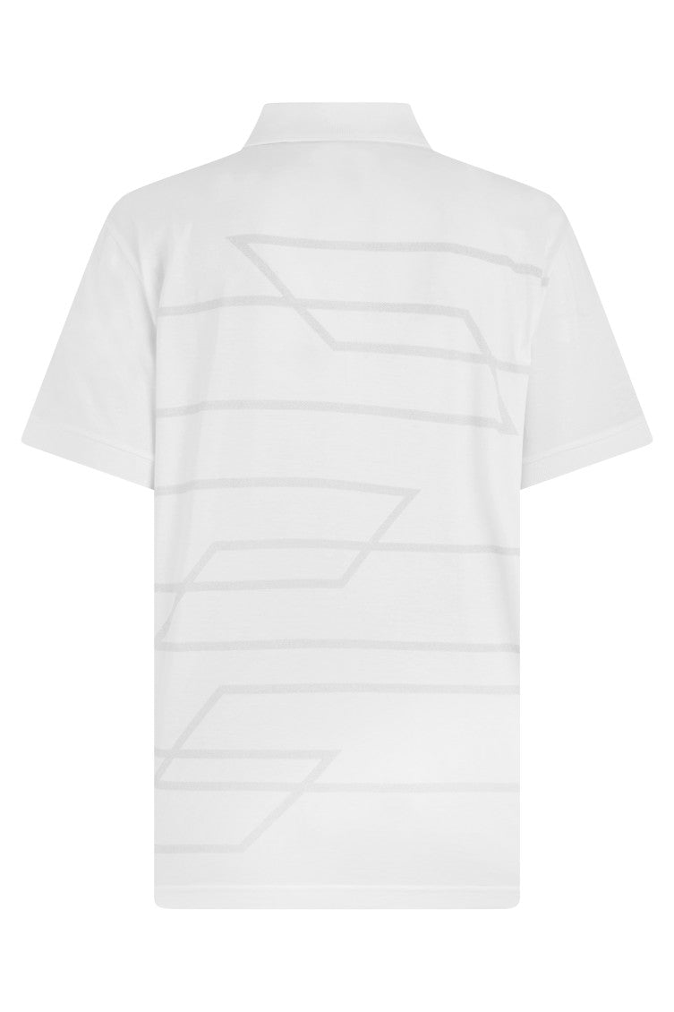 White Geometric Regular Polo 2
