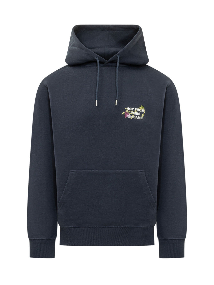 Navy Blue Embroidered Hoodie 1