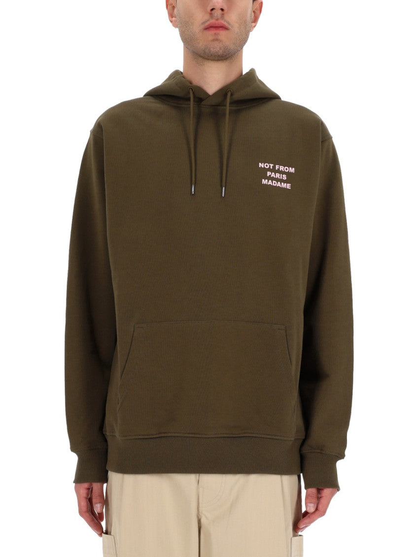 Khaki Printed Hoodie 1