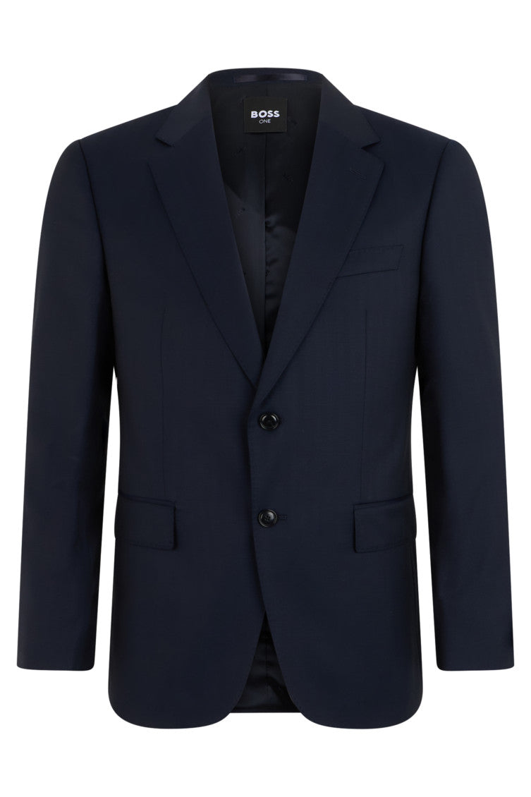 Dark Navy Notched Lapel Blazer 1