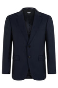 Dark Navy Notched Lapel Blazer 1