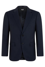 Dark Navy Notched Lapel Blazer 1