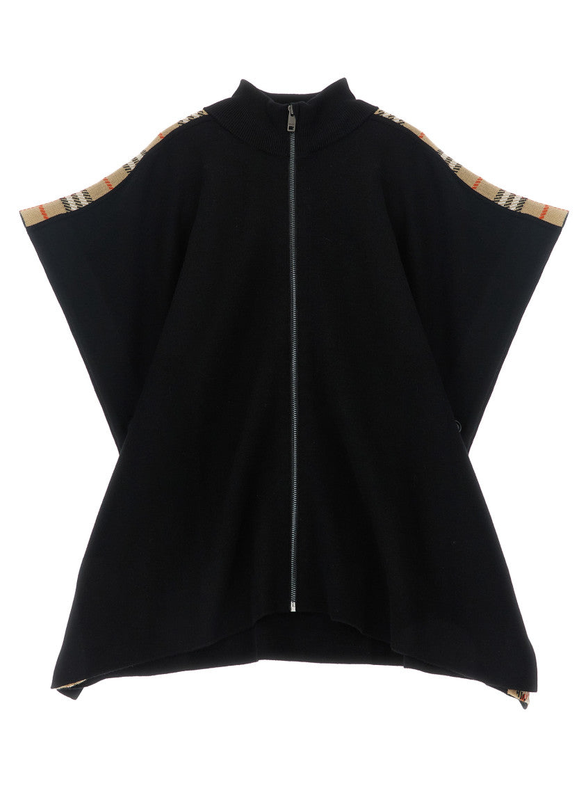 Girls Black Zipper Cape 1