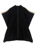 Girls Black Zipper Cape 1