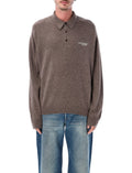 Brown Logo Polo Sweater 1