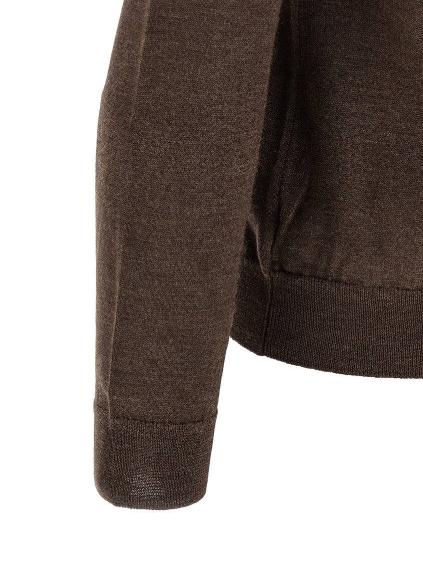 Brown Crew Neck Sweater 4