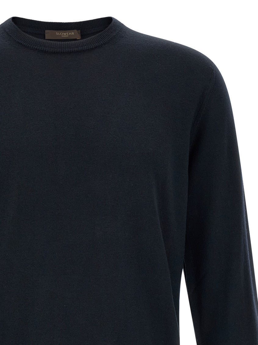 Dark Blue Crew Neck Sweater 3