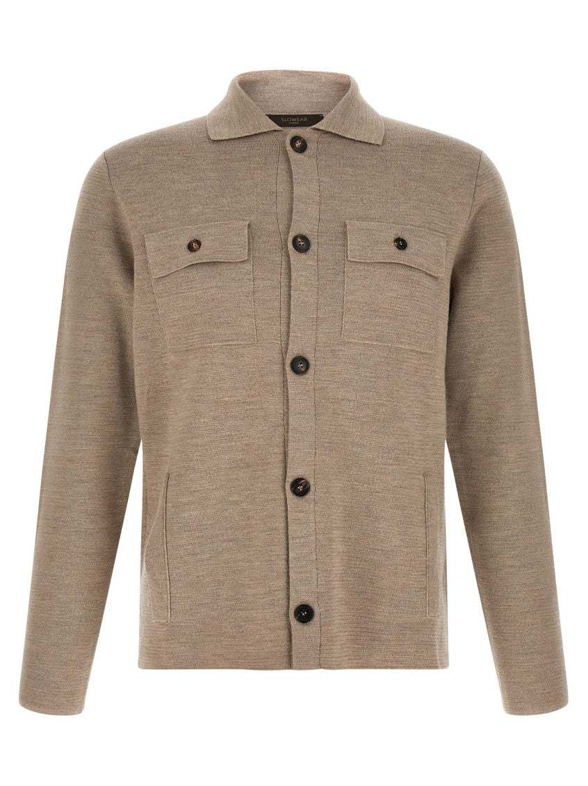 Beige Button-Up Cardigan 1