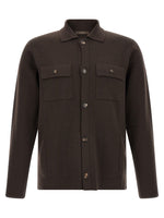 Dark Brown Button-Up Cardigan 1