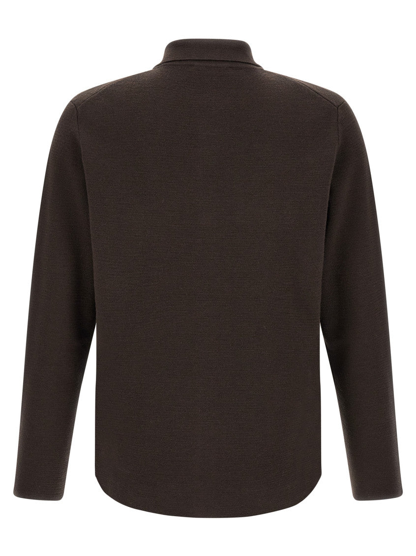Dark Brown Button-Up Cardigan 2