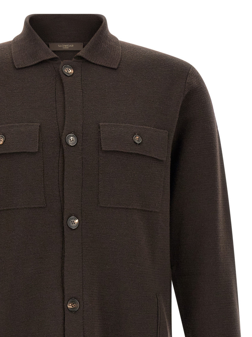 Dark Brown Button-Up Cardigan 3