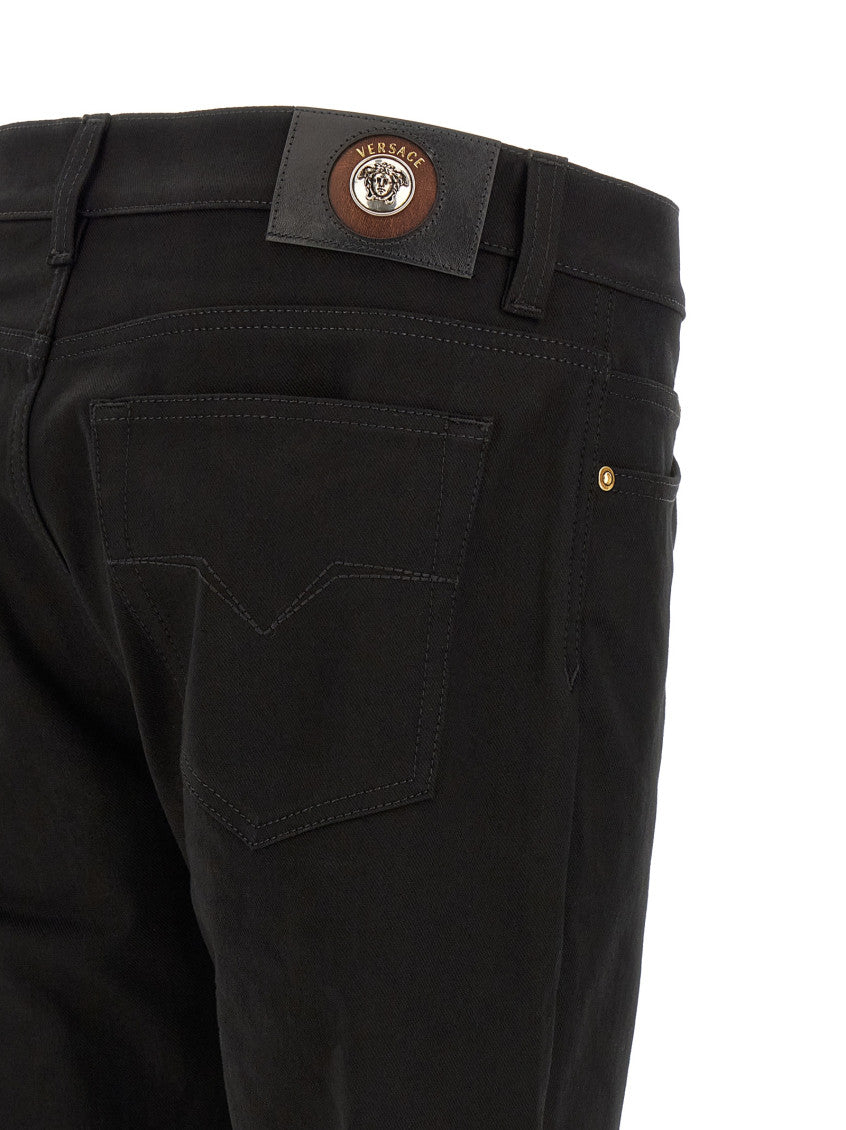 Black Slim Mid Rise Jeans 4