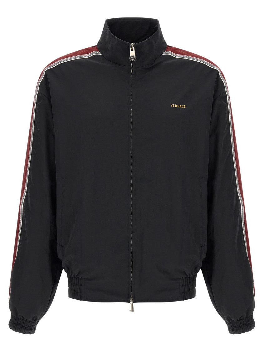 Black Logo Mock Collar Jacket 1