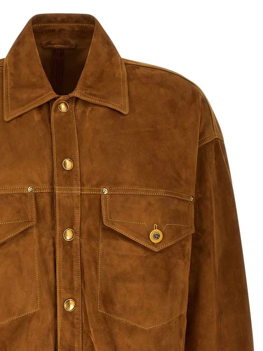 Brown Relaxed Solid Jacket 3