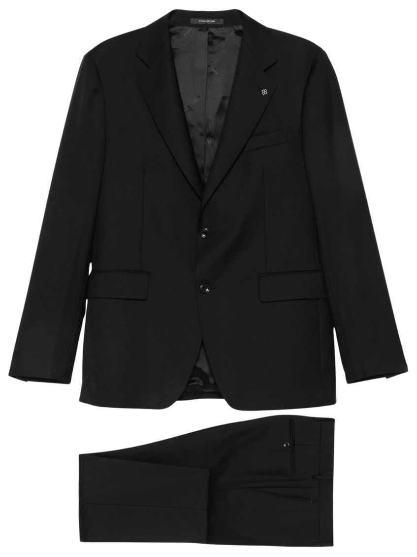 Black Notched Lapel Suit 1
