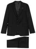 Black Notched Lapel Suit 1