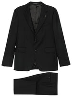 Black Notched Lapel Suit 1