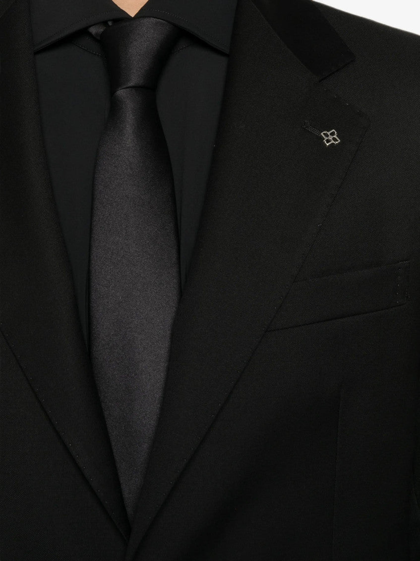 Black Notched Lapel Suit 4