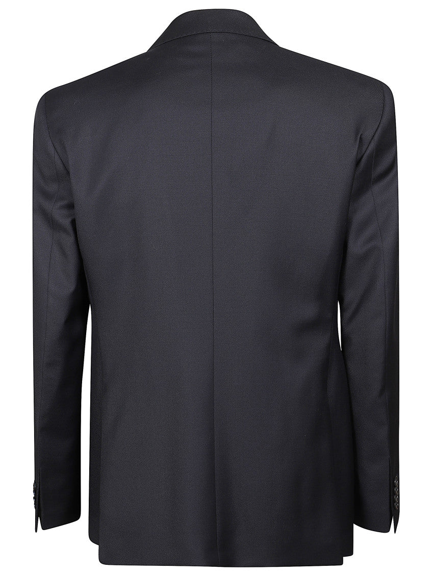 Navy Blue Notched Lapel Suit 2